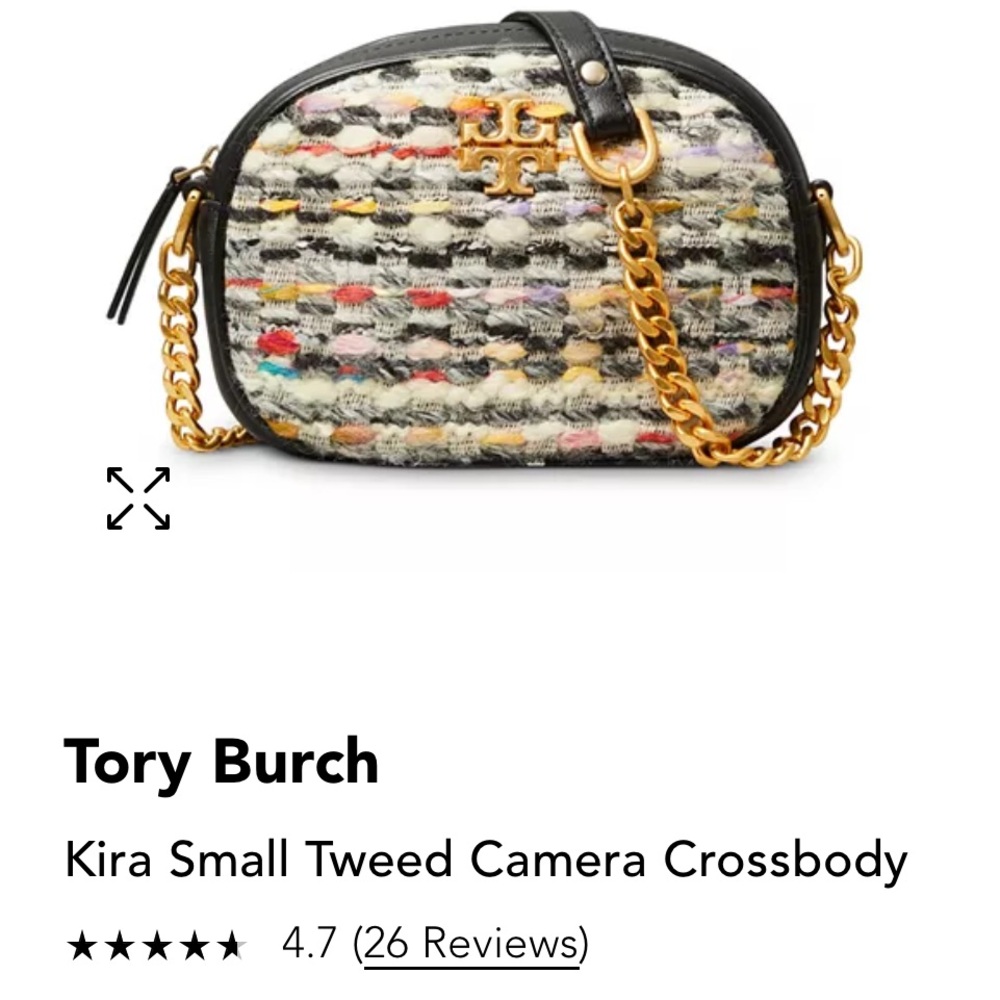 NWOT- Tory Burch Kira Small Tweed Camera Bag Crossbody in Multicolor